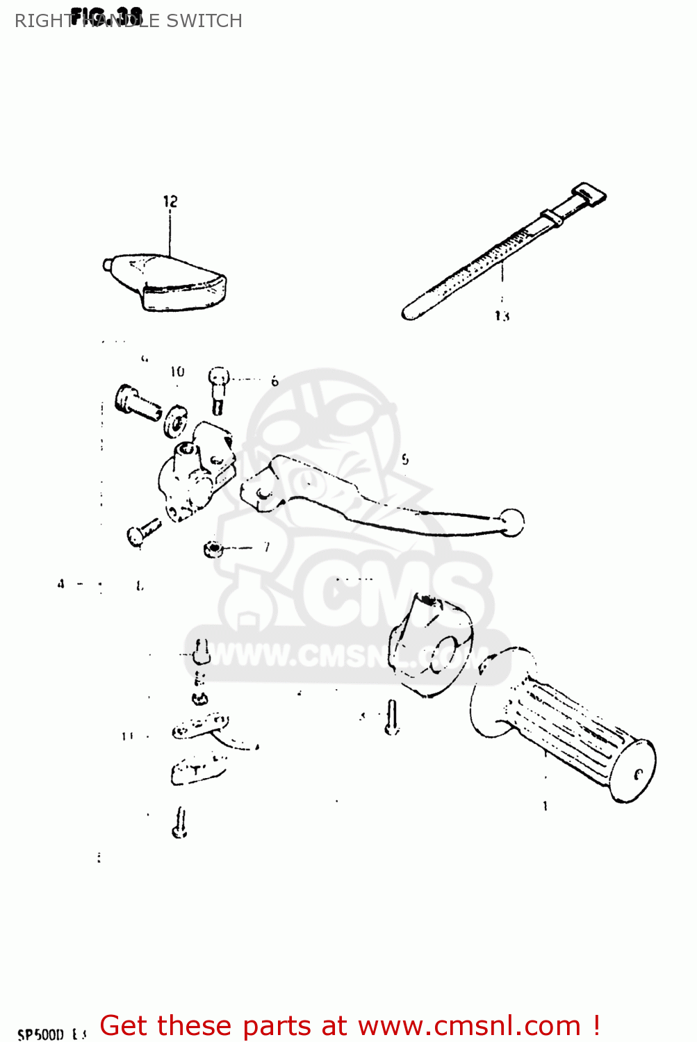 RIGHT HANDLE SWITCH SP500 1983 (D) USA (E03)