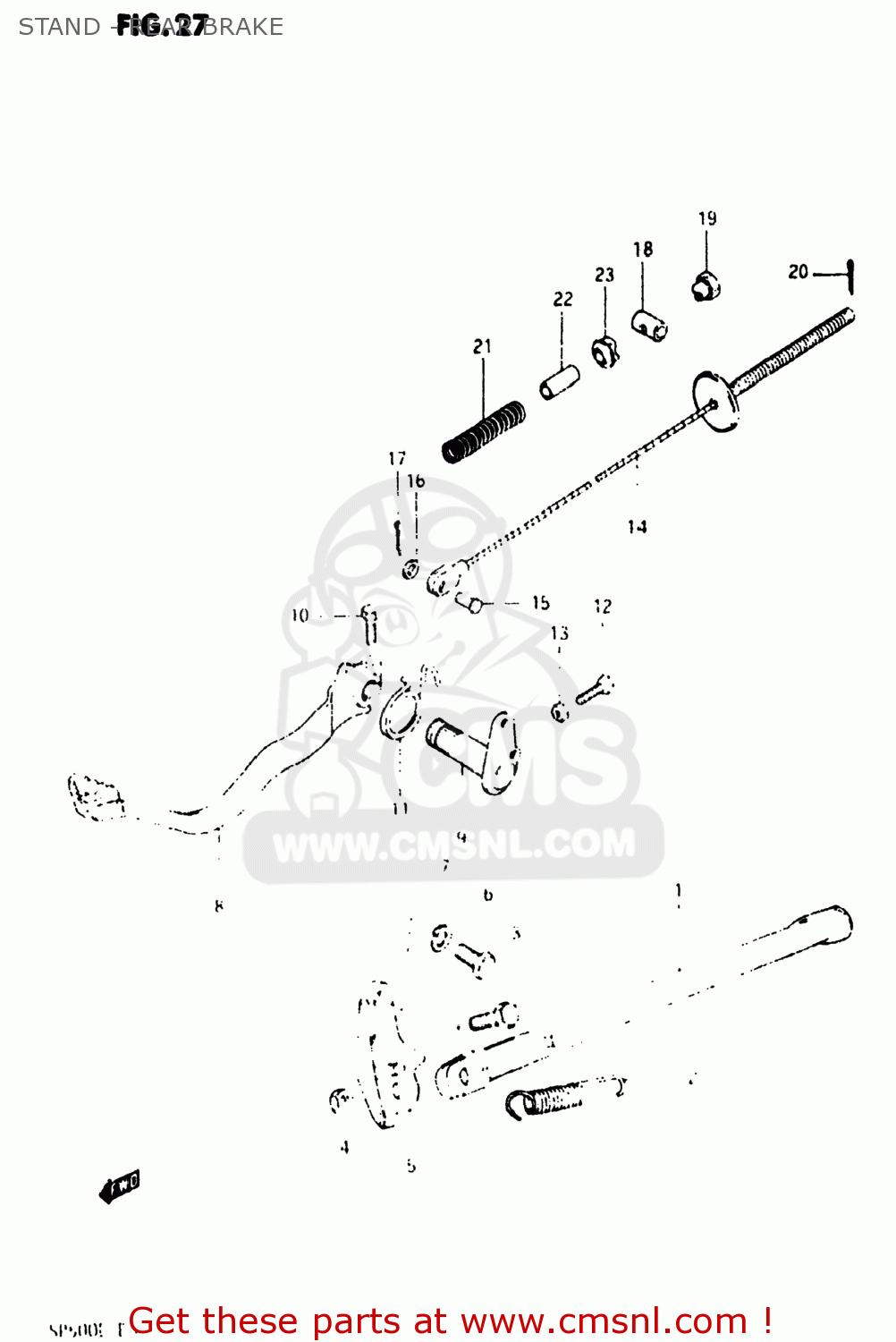 STAND - REAR BRAKE SP500 1983 (D) USA (E03)