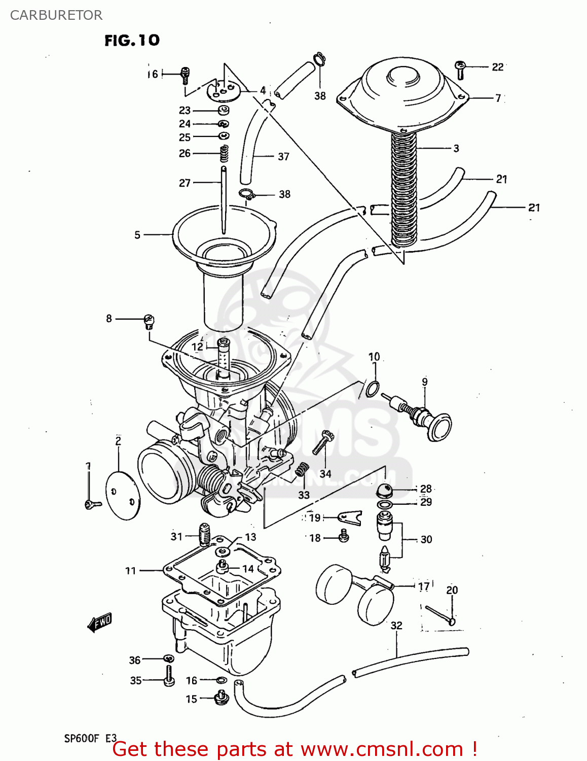 CARBURETOR SP600 1985 (F) USA (E03)