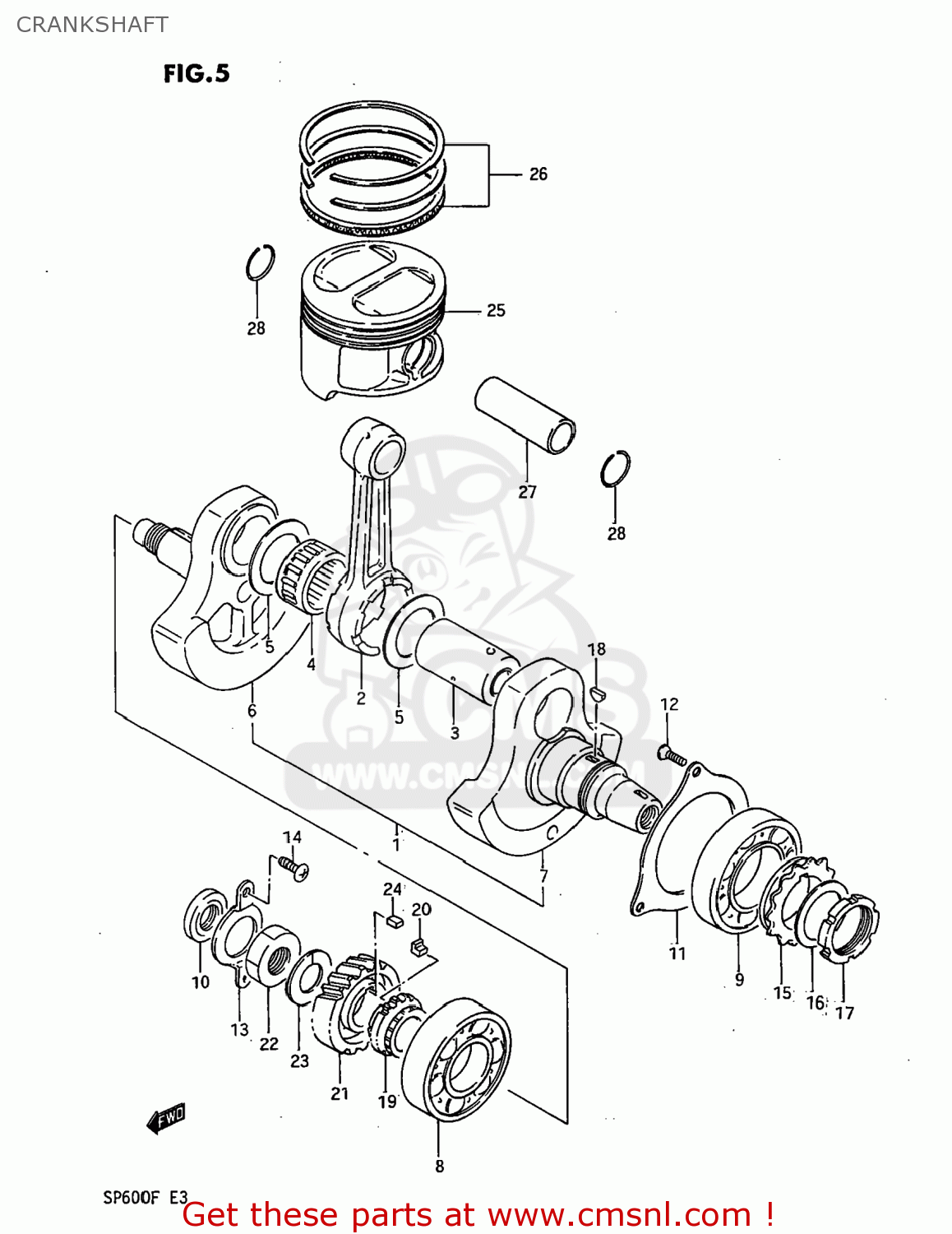 CRANKSHAFT SP600 1985 (F) USA (E03)