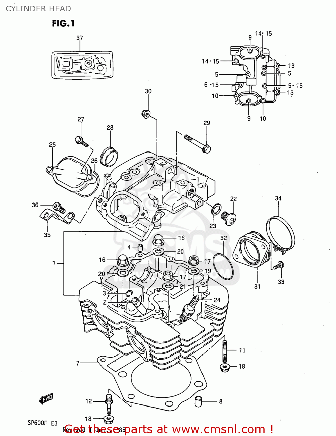 CYLINDER HEAD SP600 1985 (F) USA (E03)