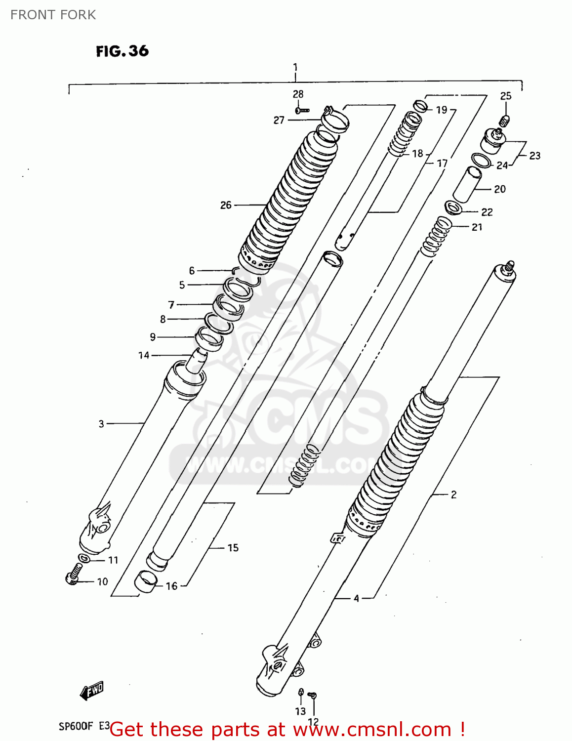FRONT FORK SP600 1985 (F) USA (E03)