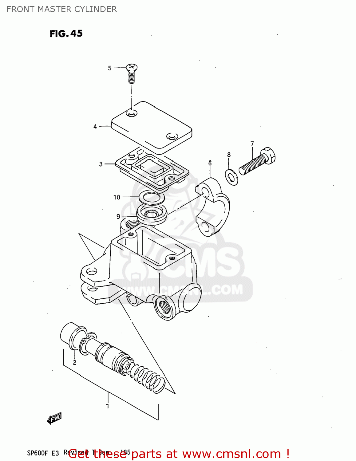 FRONT MASTER CYLINDER SP600 1985 (F) USA (E03)