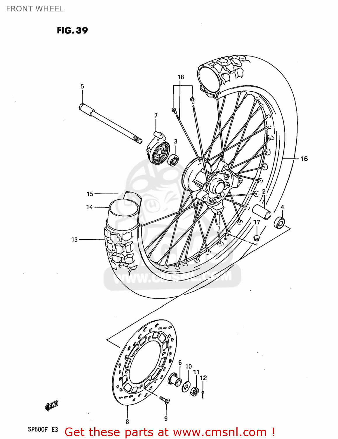 FRONT WHEEL SP600 1985 (F) USA (E03)