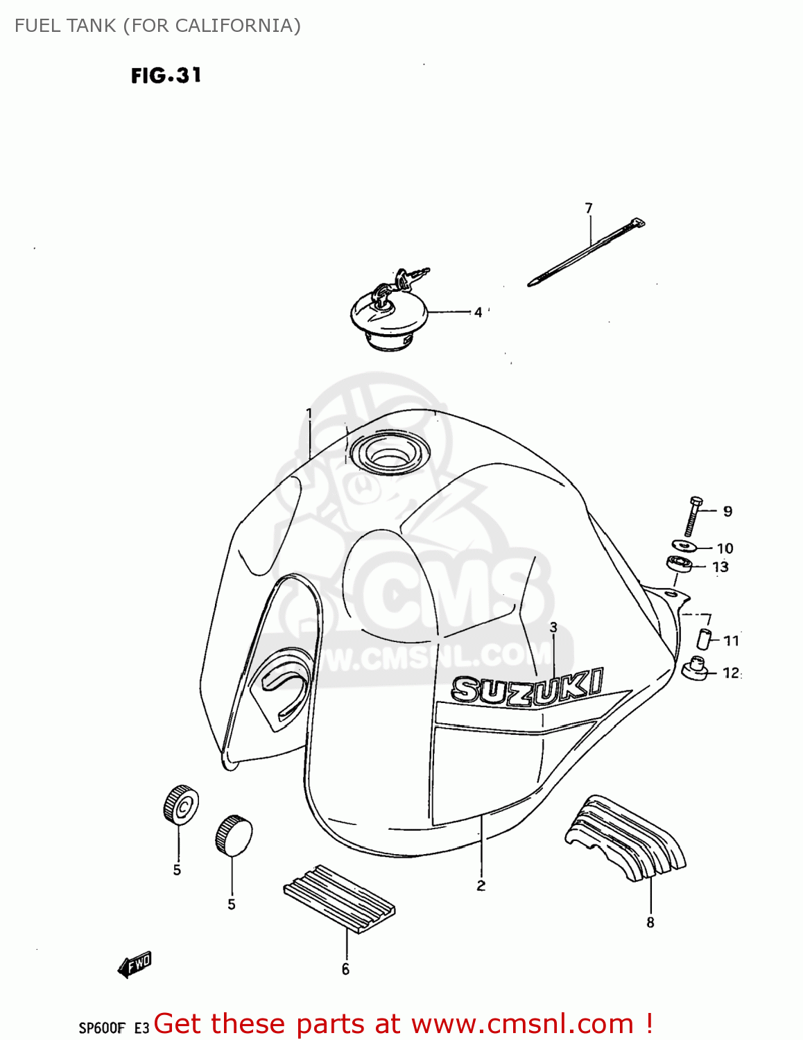 FUEL TANK (FOR CALIFORNIA) SP600 1985 (F) USA (E03)