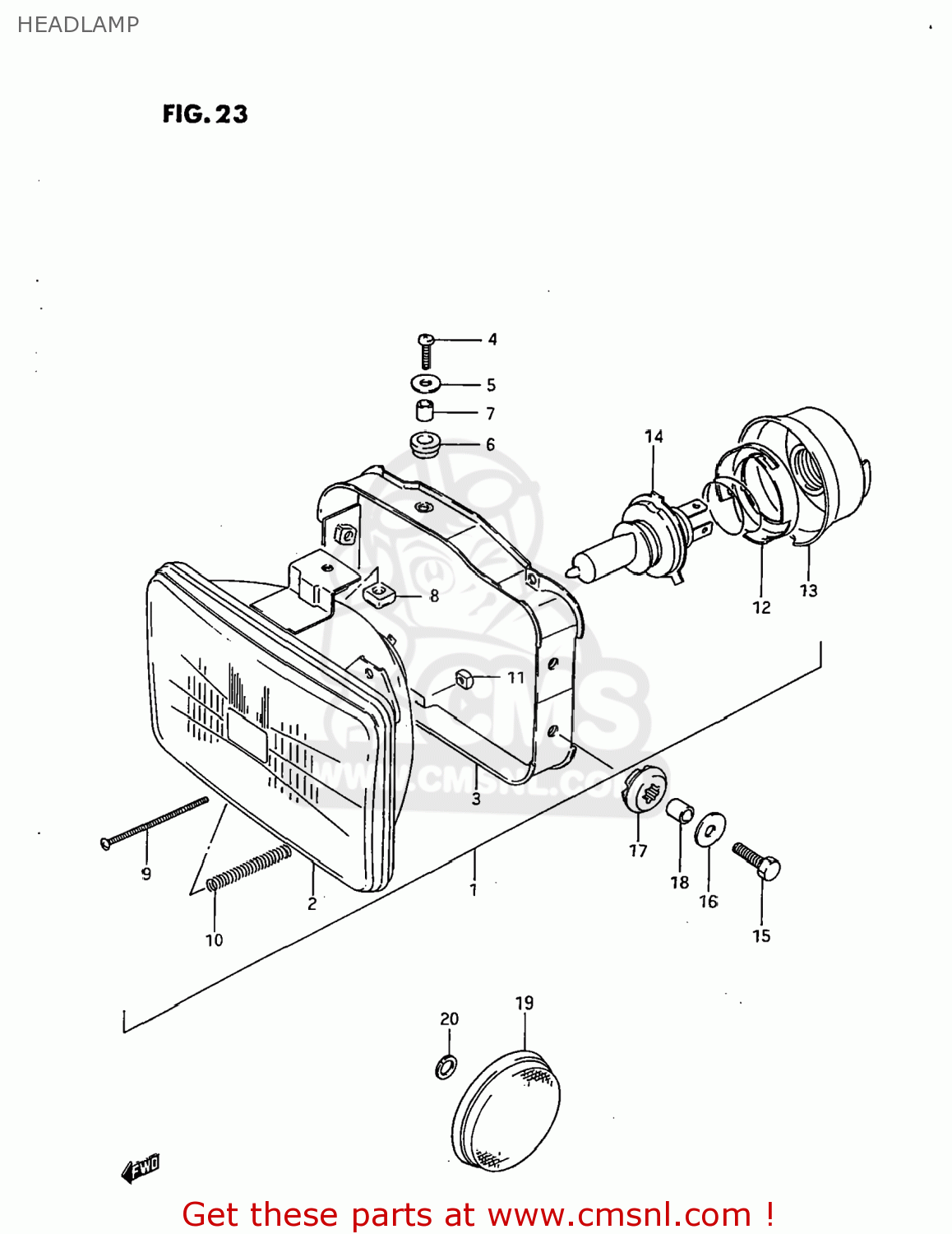 HEADLAMP SP600 1985 (F) USA (E03)
