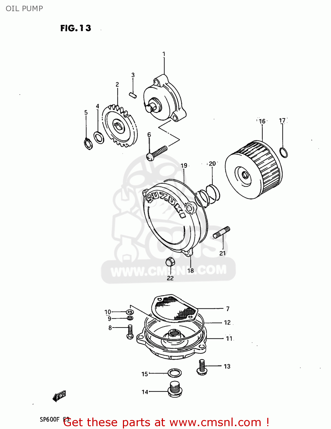OIL PUMP SP600 1985 (F) USA (E03)