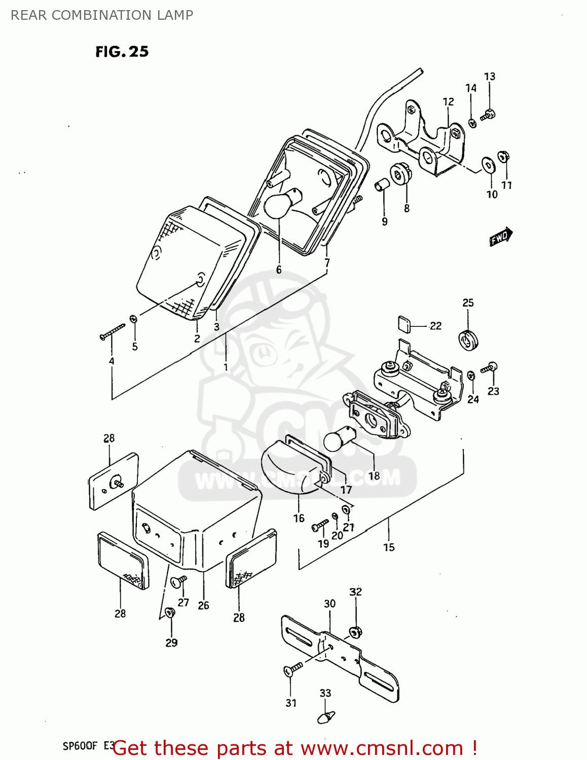 REAR COMBINATION LAMP SP600 1985 (F) USA (E03)