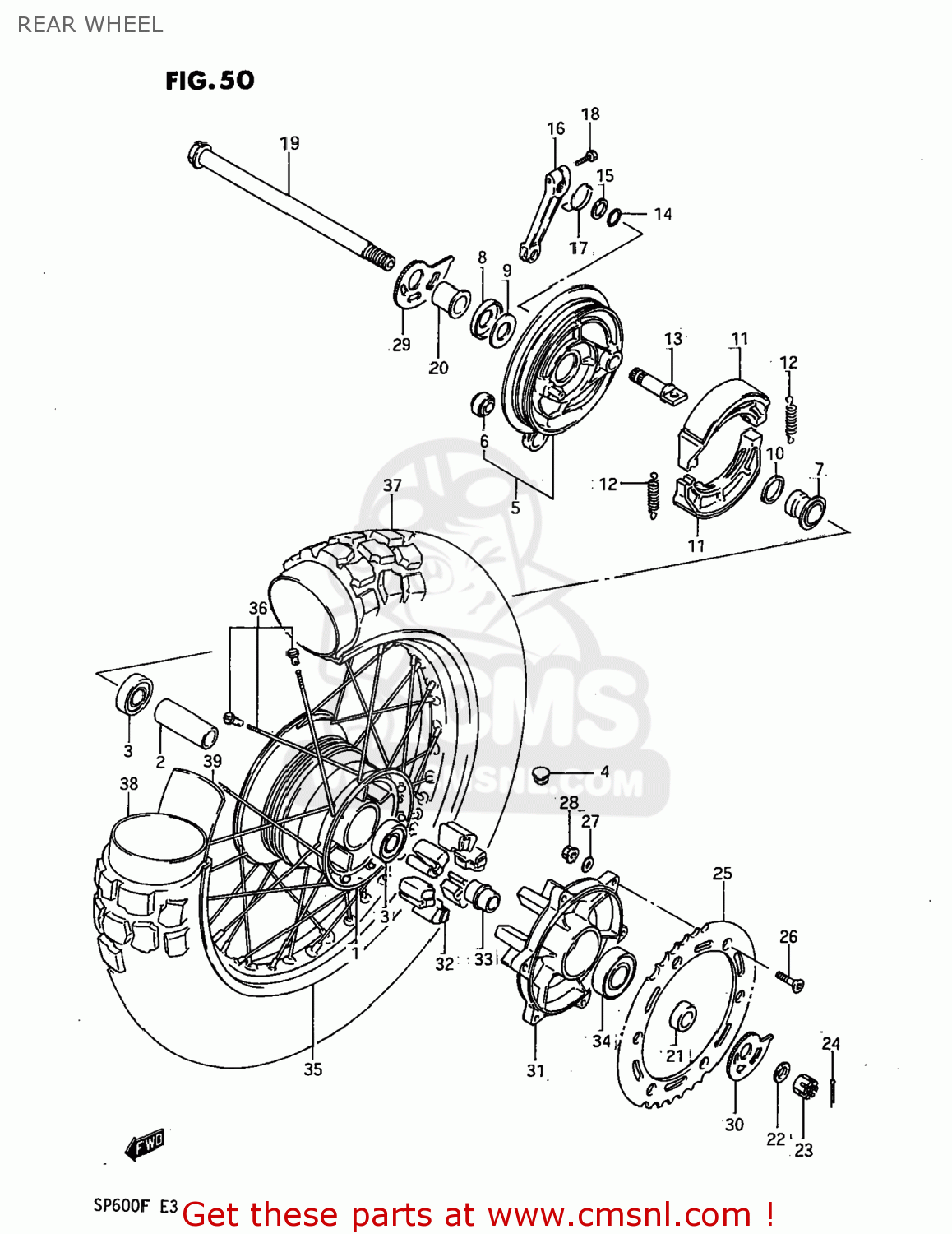 REAR WHEEL SP600 1985 (F) USA (E03)