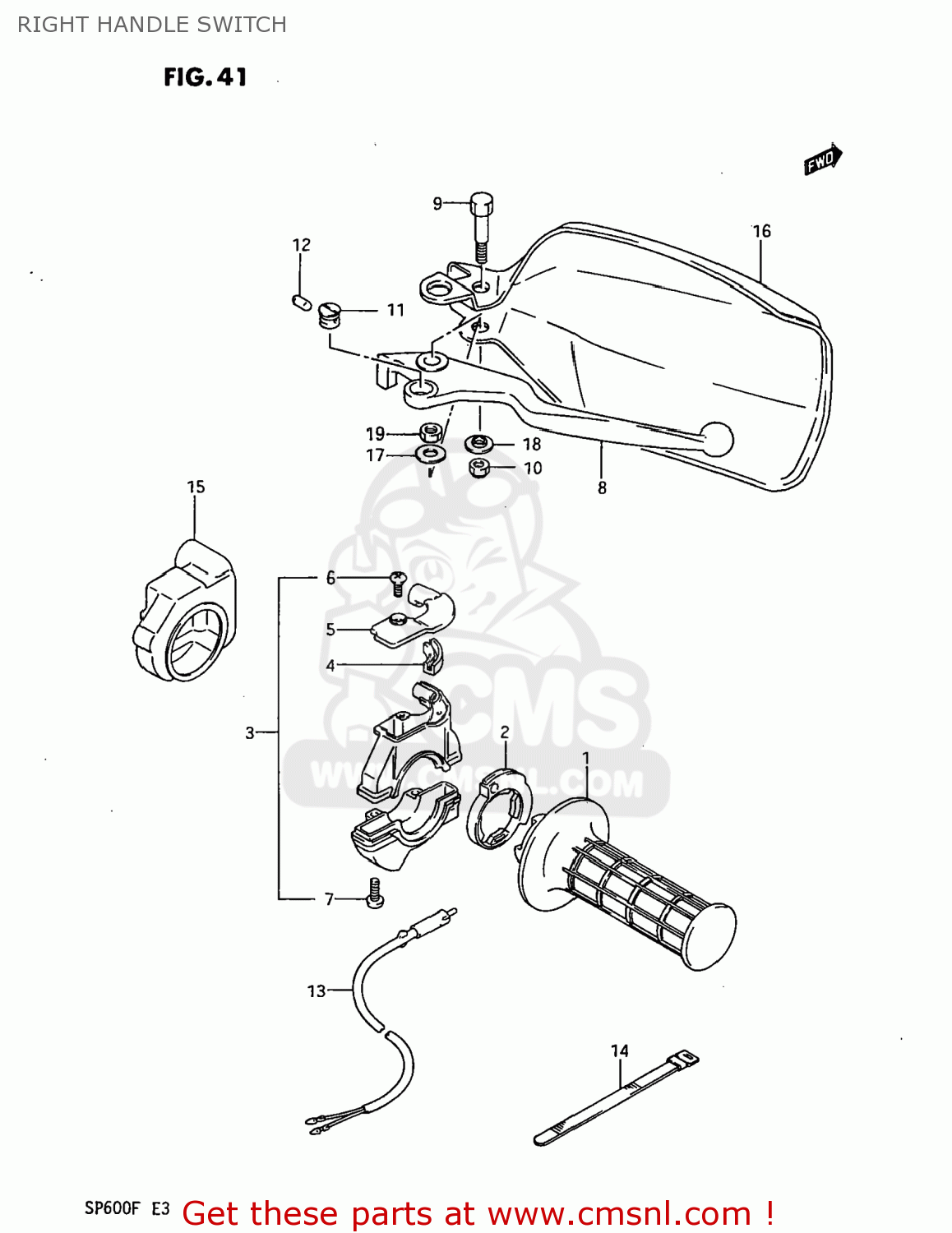 RIGHT HANDLE SWITCH SP600 1985 (F) USA (E03)