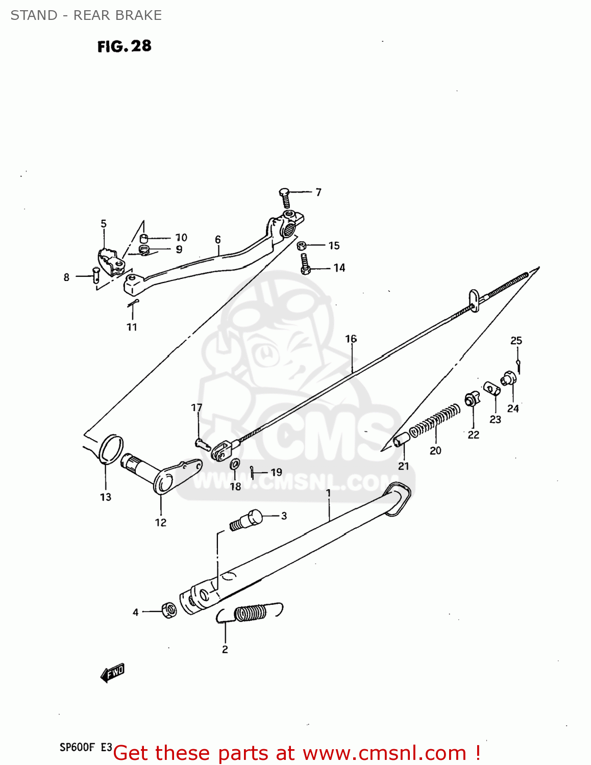 STAND - REAR BRAKE SP600 1985 (F) USA (E03)