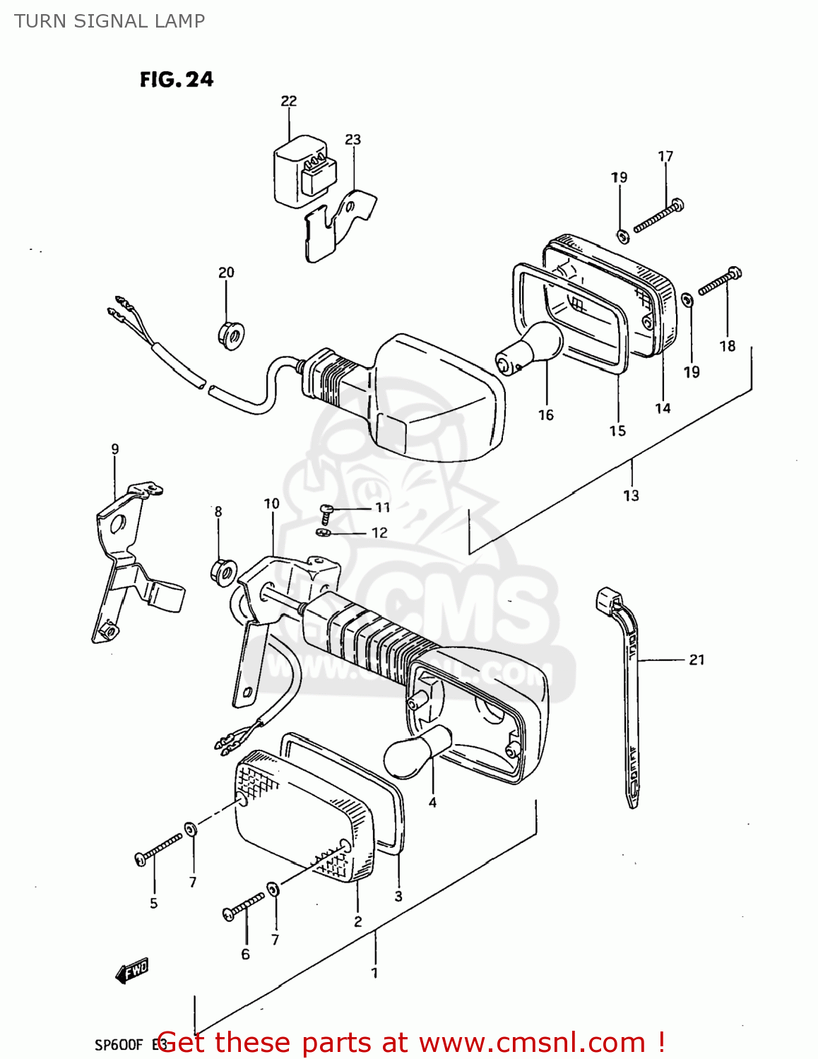 TURN SIGNAL LAMP SP600 1985 (F) USA (E03)
