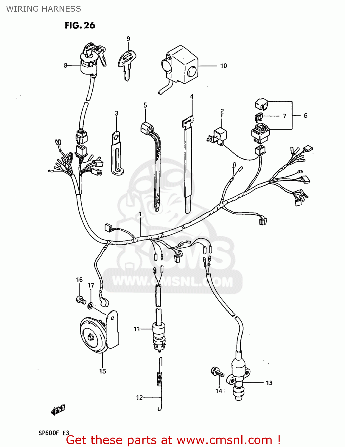 WIRING HARNESS SP600 1985 (F) USA (E03)