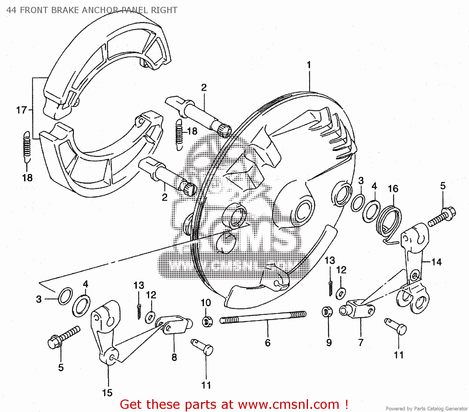 44 FRONT BRAKE ANCHOR PANEL RIGHT ST400V TEMPTER NK43A