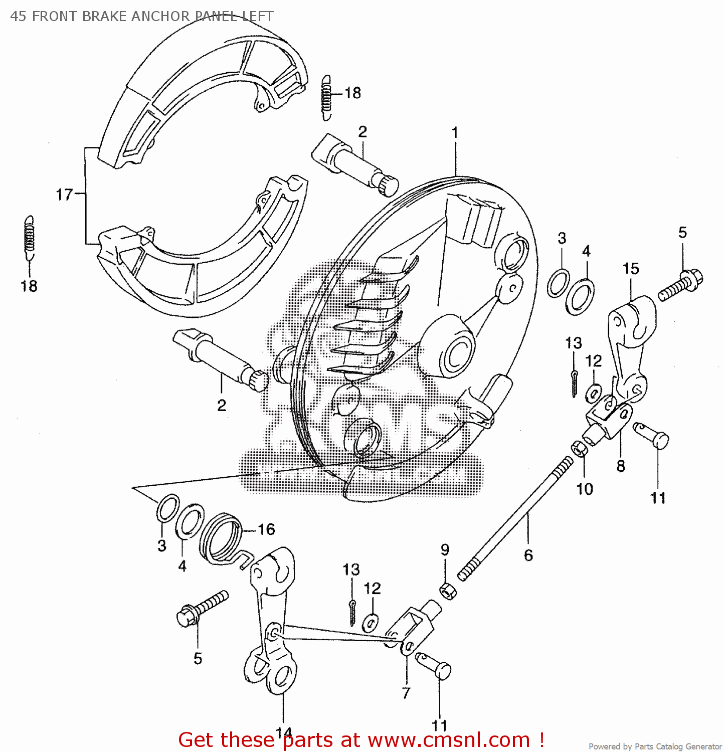 45 FRONT BRAKE ANCHOR PANEL LEFT ST400V TEMPTER NK43A