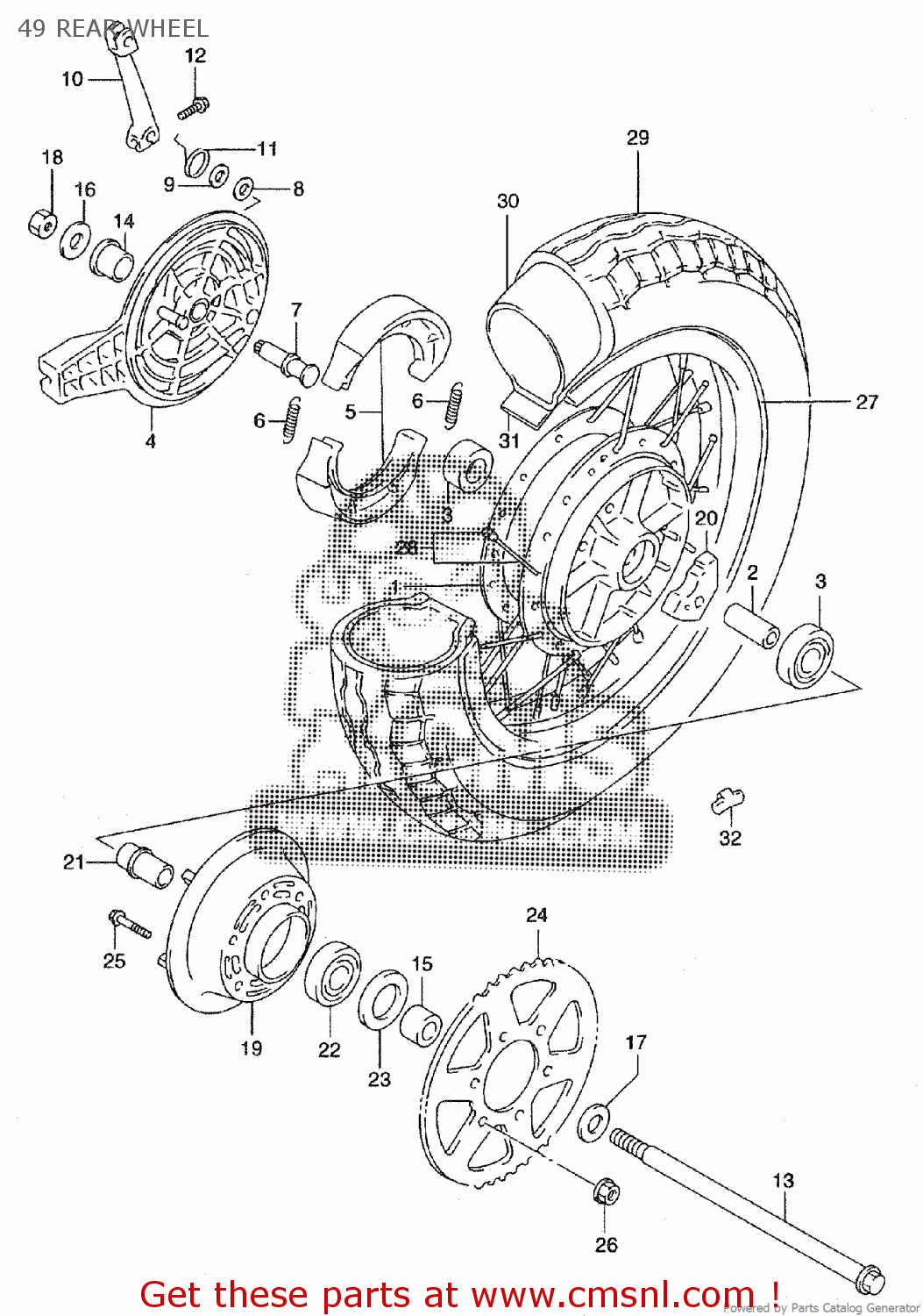 49 REAR WHEEL ST400V TEMPTER NK43A
