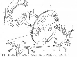 44 FRONT BRAKE ANCHOR PANEL RIGHT - ST400V TEMPTER NK43A