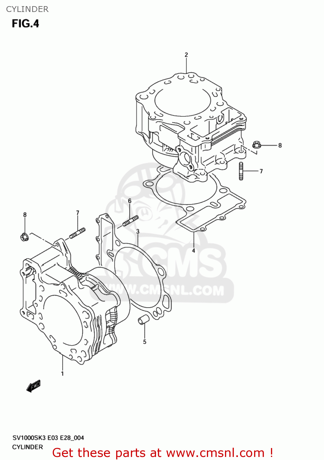 CYLINDER SV1000 2003 (K3) USA (E03)