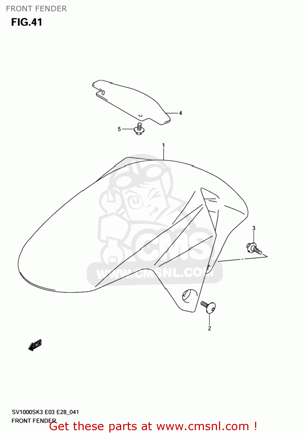 FRONT FENDER SV1000 2003 (K3) USA (E03)