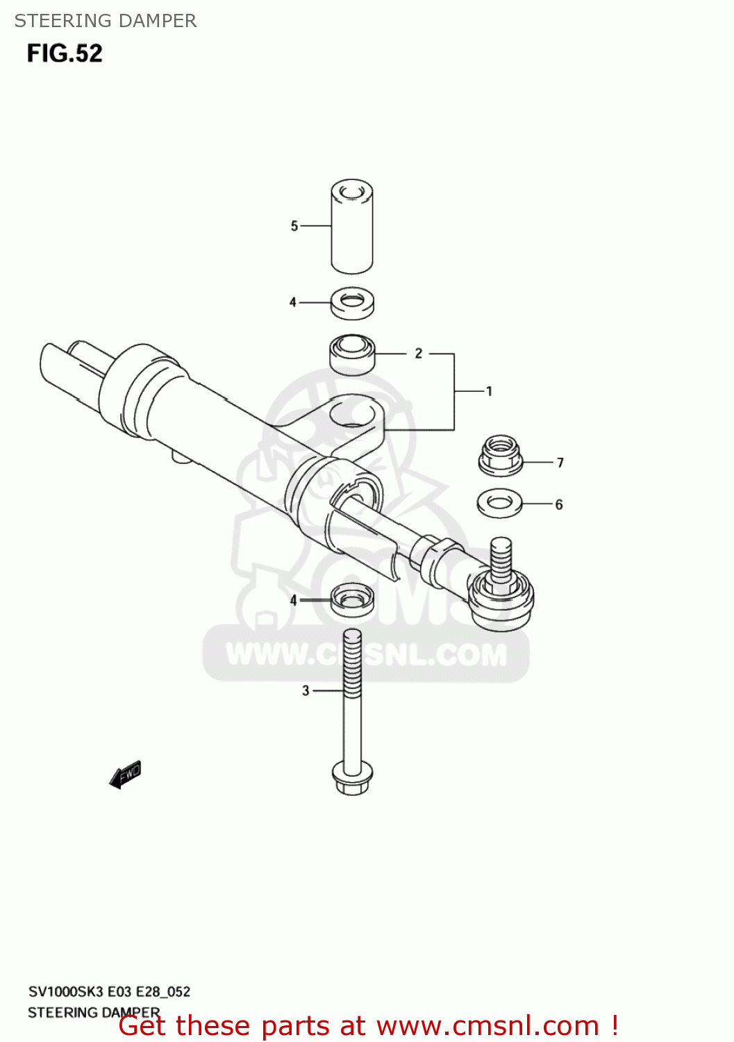 STEERING DAMPER SV1000 2003 (K3) USA (E03)