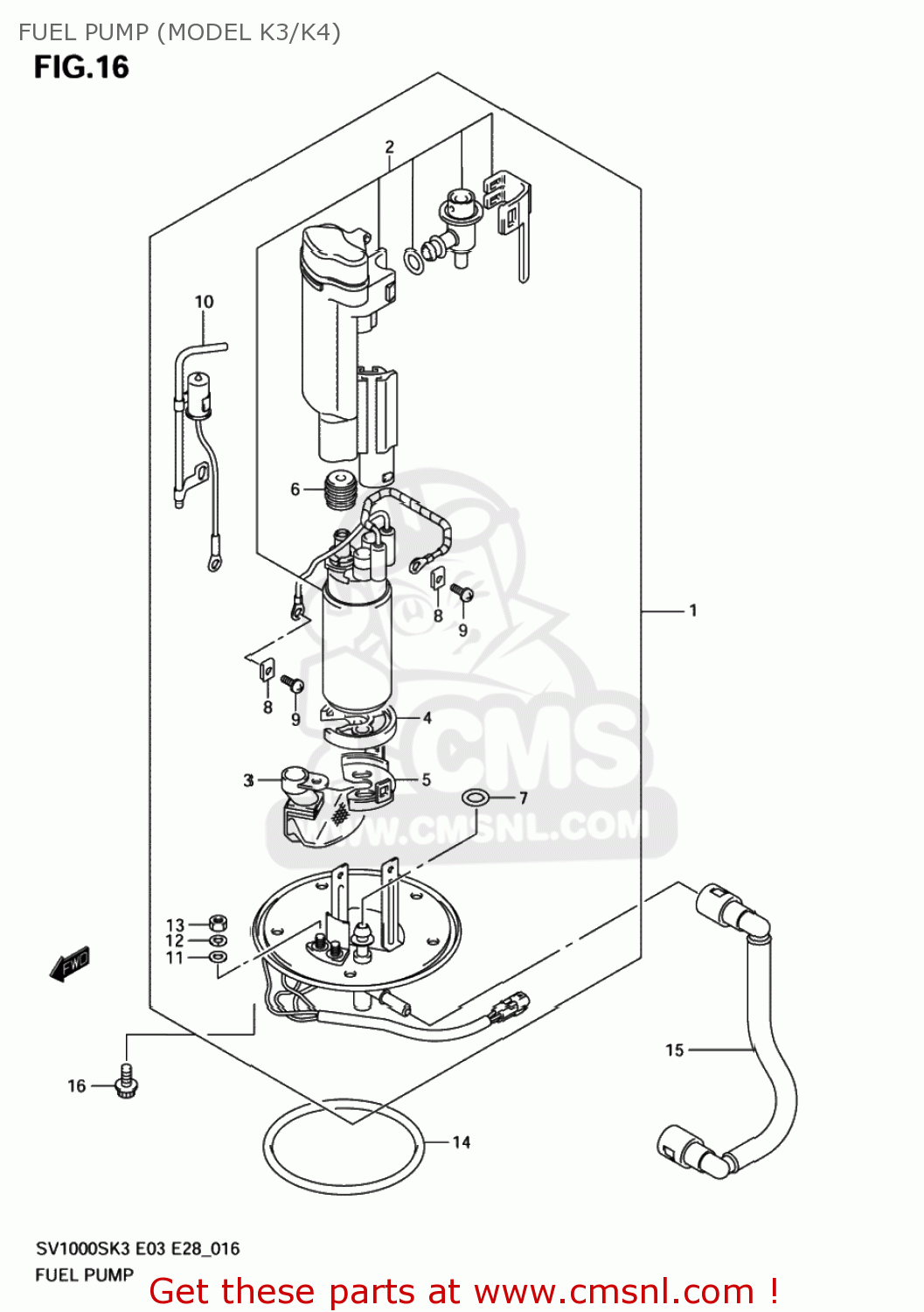 FUEL PUMP (MODEL K3/K4) SV1000 2004 (K4) USA (E03)