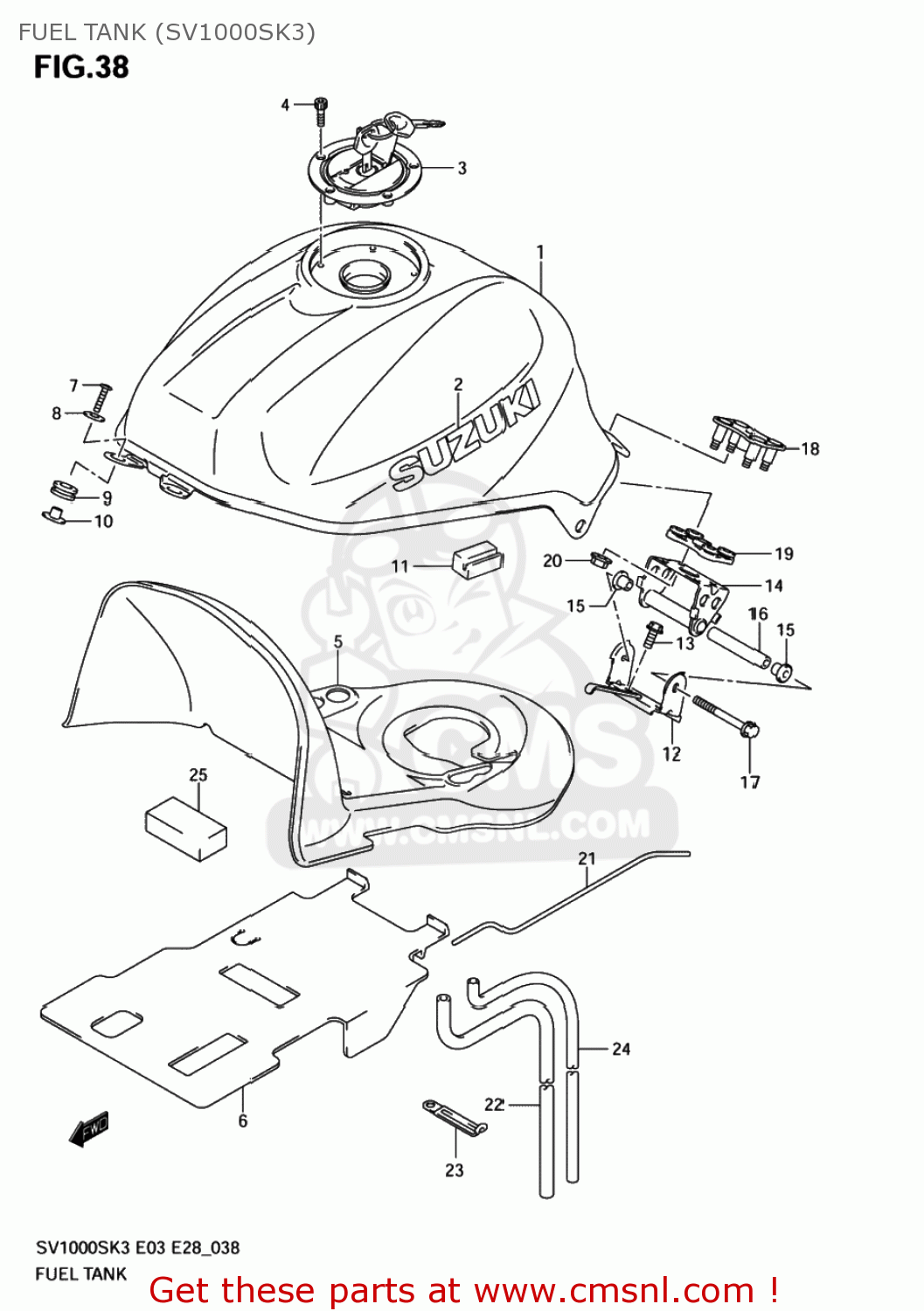 FUEL TANK (SV1000SK3) SV1000 2004 (K4) USA (E03)