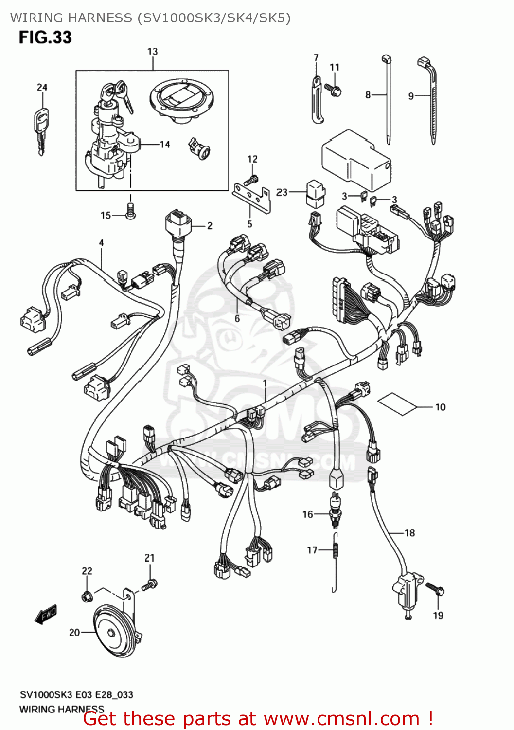WIRING HARNESS (SV1000SK3/SK4/SK5) SV1000 2004 (K4) USA (E03)