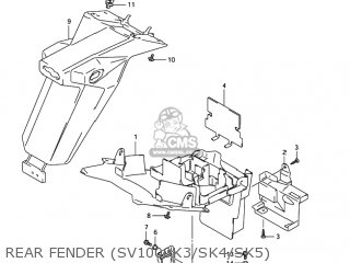 REAR FENDER (SV1000K3/SK4/SK5) - SV1000 2004 (K4) USA (E03)