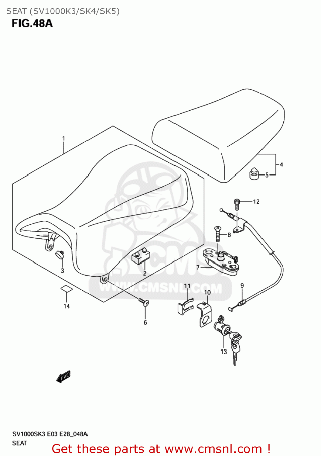 SEAT (SV1000K3/SK4/SK5) SV1000 2005 (K5) USA (E03)