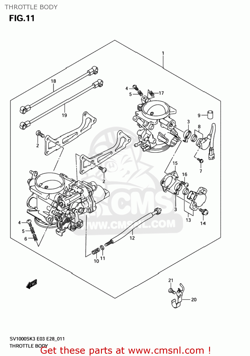 THROTTLE BODY SV1000 2005 (K5) USA (E03)