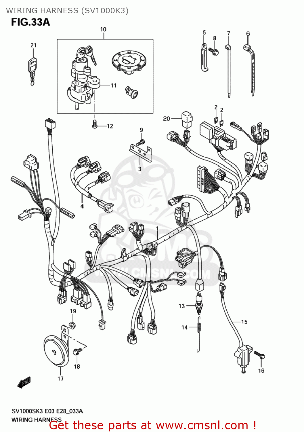 WIRING HARNESS (SV1000K3) SV1000 2005 (K5) USA (E03)