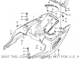 SEAT TAIL COVER (SV1000K4) NOT FOR U.S. MARKET - SV1000 2005 (K5) USA (E03)