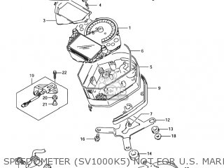 SPEEDOMETER (SV1000K5) NOT FOR U.S. MARKET - SV1000 2005 (K5) USA (E03)
