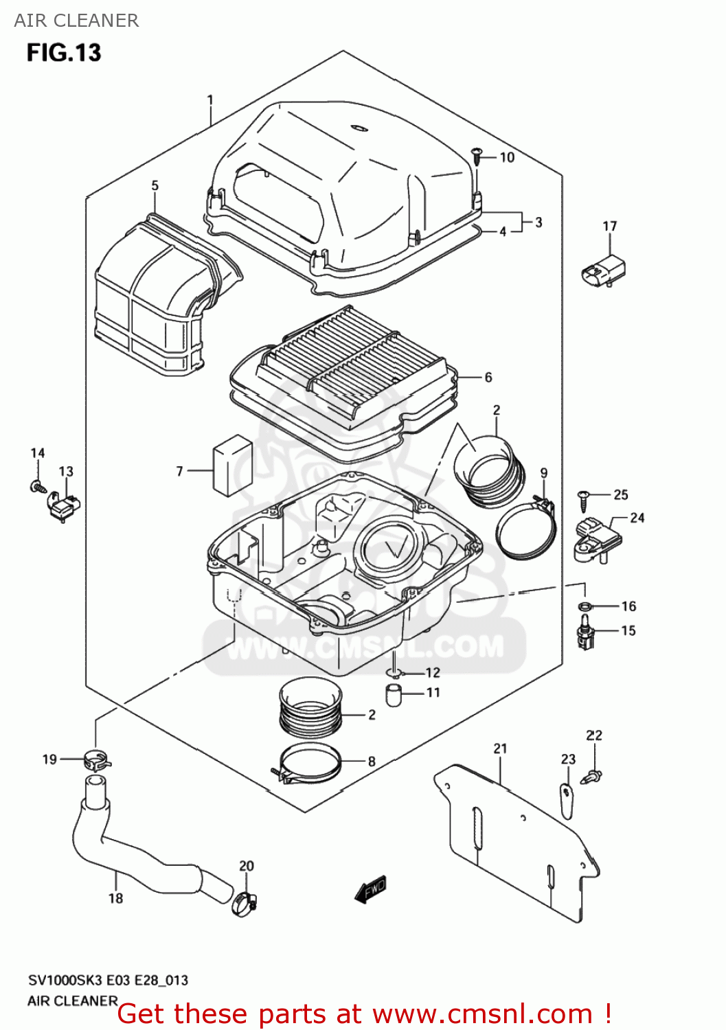 AIR CLEANER SV1000S 2003 (K3) USA (E03)