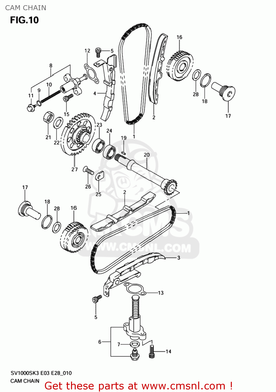 CAM CHAIN SV1000S 2003 (K3) USA (E03)