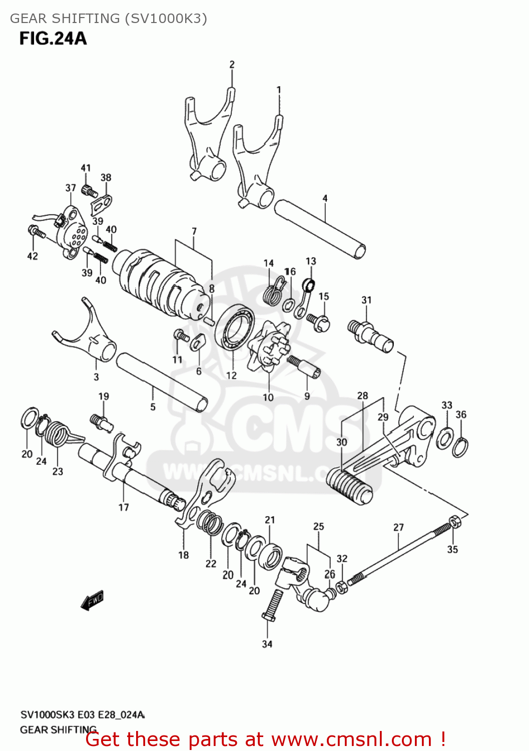GEAR SHIFTING (SV1000K3) SV1000S 2003 (K3) USA (E03)