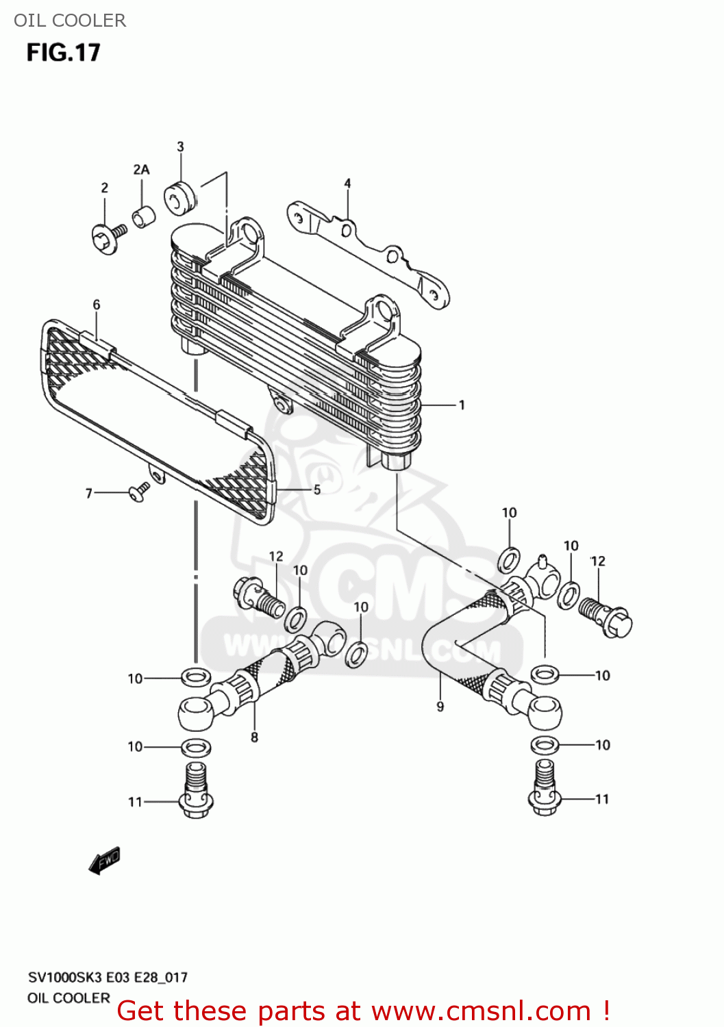 OIL COOLER SV1000S 2003 (K3) USA (E03)