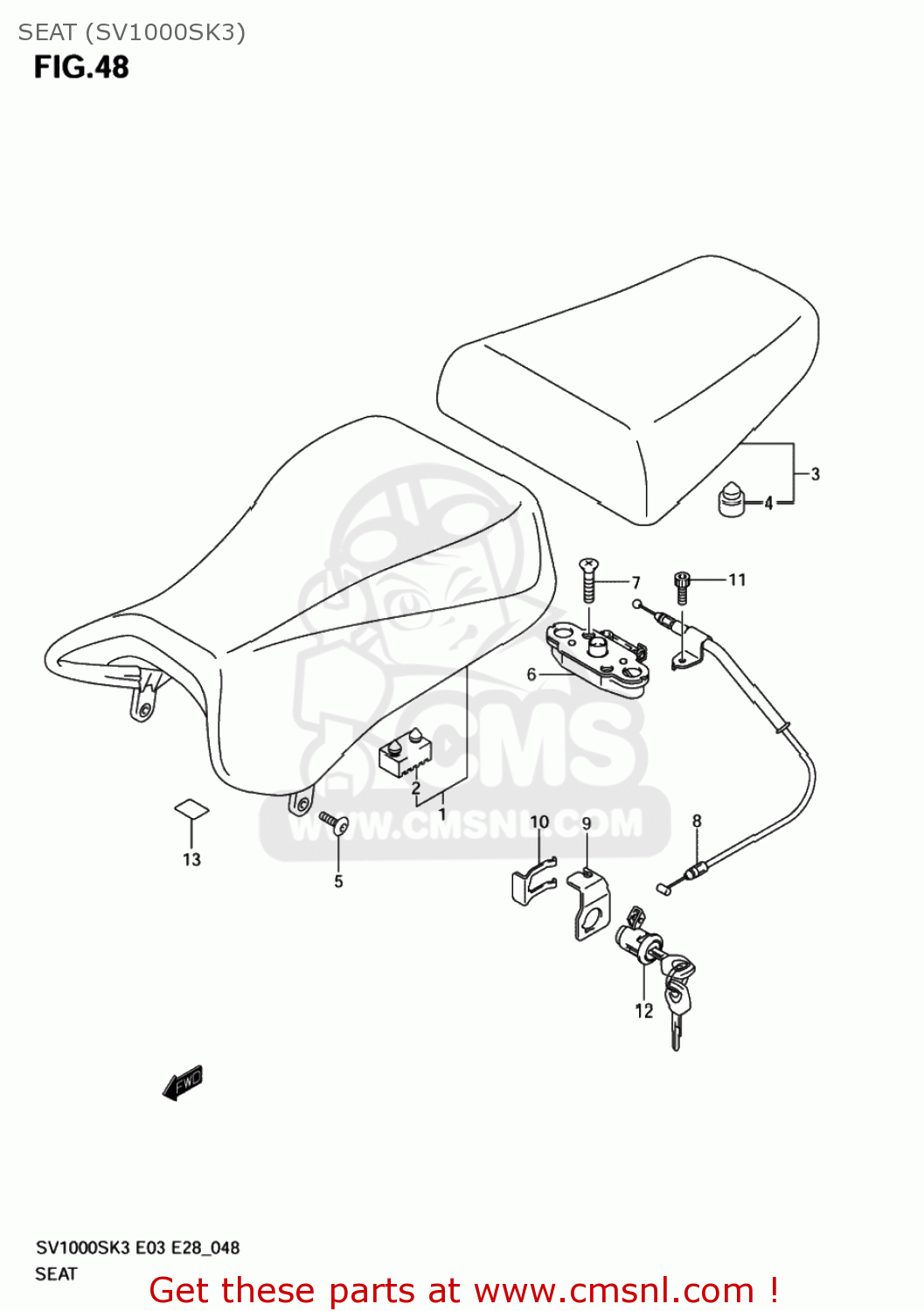 SEAT (SV1000SK3) SV1000S 2003 (K3) USA (E03)