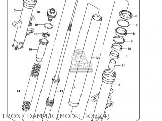 FRONT DAMPER (MODEL K3/K4) - SV1000S 2003 (K3) USA (E03)