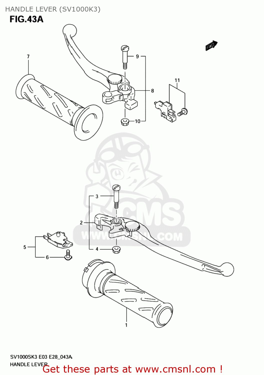 HANDLE LEVER (SV1000K3) SV1000S 2004 (K4) USA (E03)