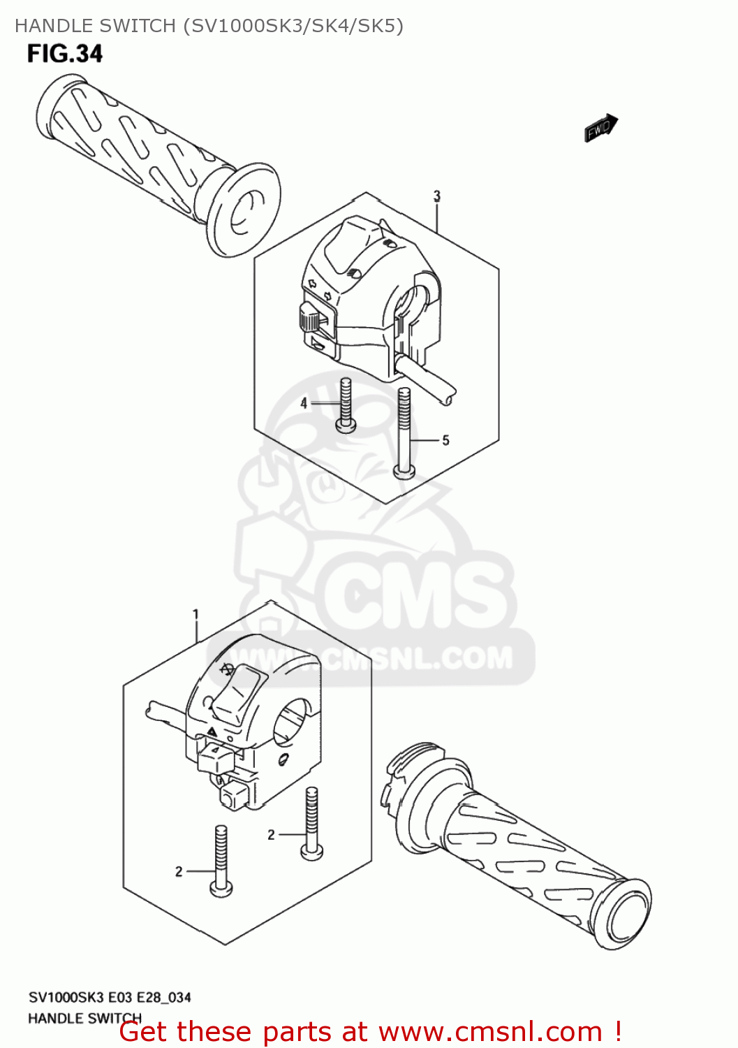 HANDLE SWITCH (SV1000SK3/SK4/SK5) SV1000S 2004 (K4) USA (E03)