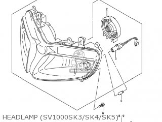 HEADLAMP (SV1000SK3/SK4/SK5) - SV1000S 2004 (K4) USA (E03)
