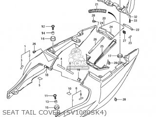 SEAT TAIL COVER (SV1000SK4) - SV1000S 2004 (K4) USA (E03)