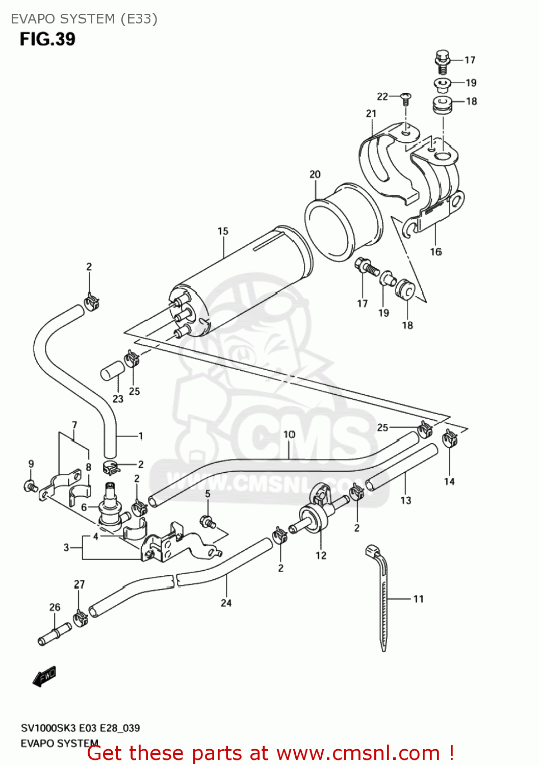 EVAPO SYSTEM (E33) SV1000S 2005 (K5) USA (E03)