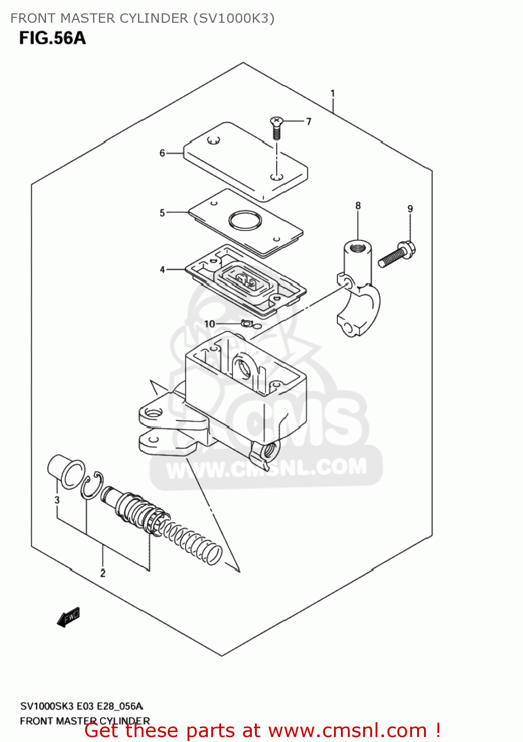 FRONT MASTER CYLINDER (SV1000K3) SV1000S 2005 (K5) USA (E03)
