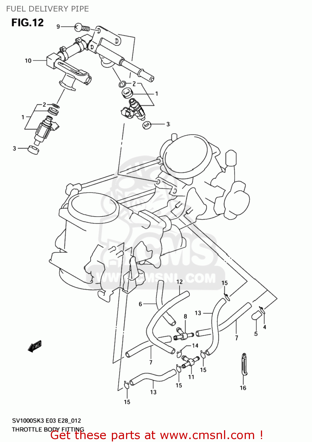 FUEL DELIVERY PIPE SV1000S 2005 (K5) USA (E03)
