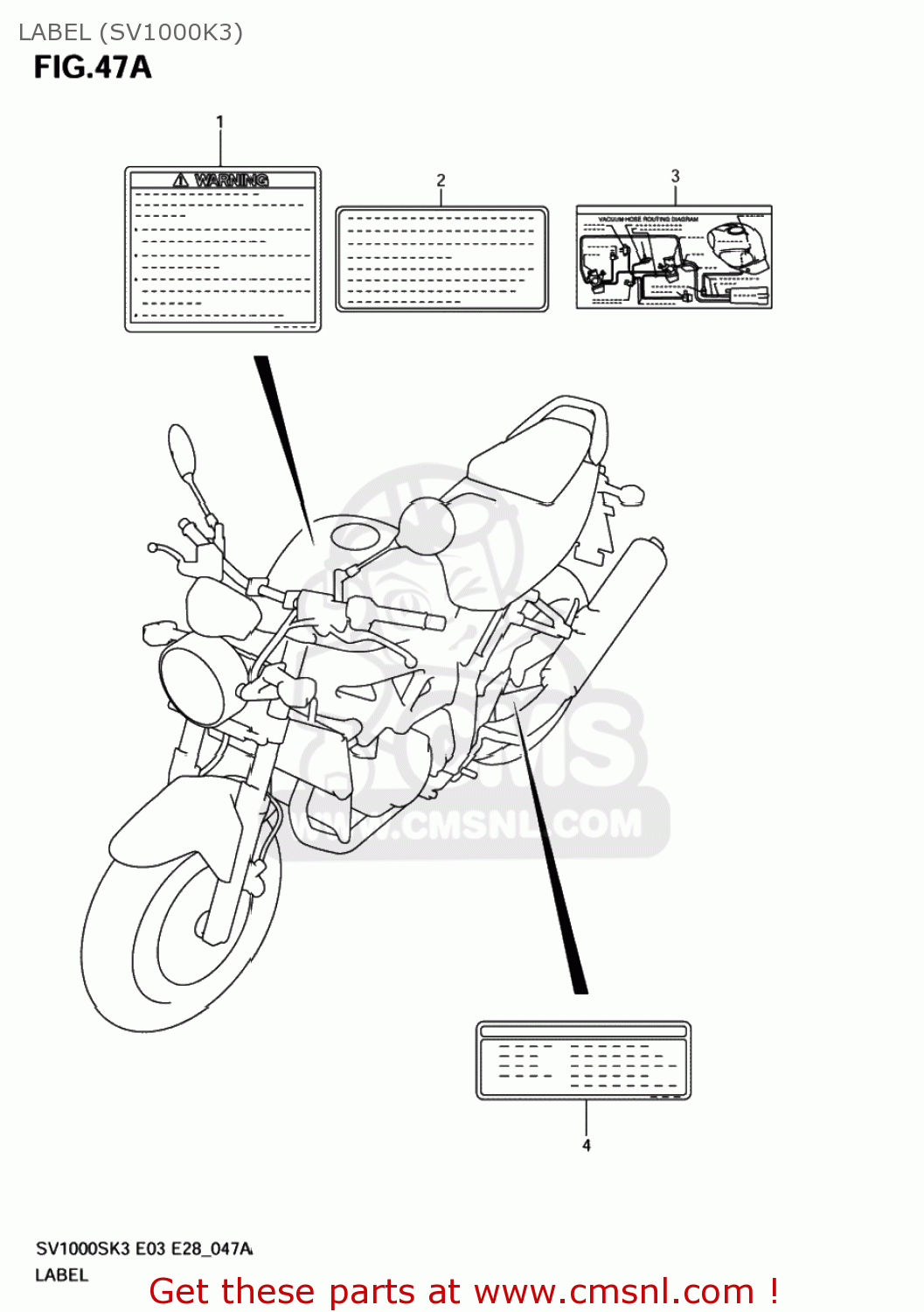 LABEL (SV1000K3) SV1000S 2005 (K5) USA (E03)