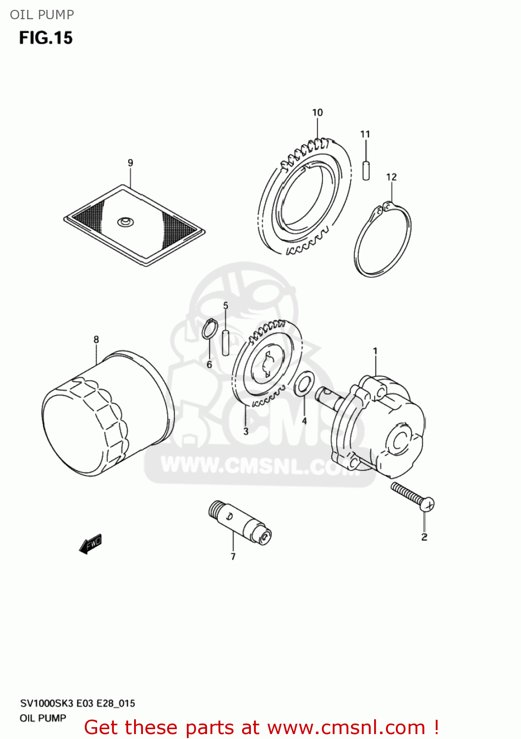 OIL PUMP SV1000S 2005 (K5) USA (E03)