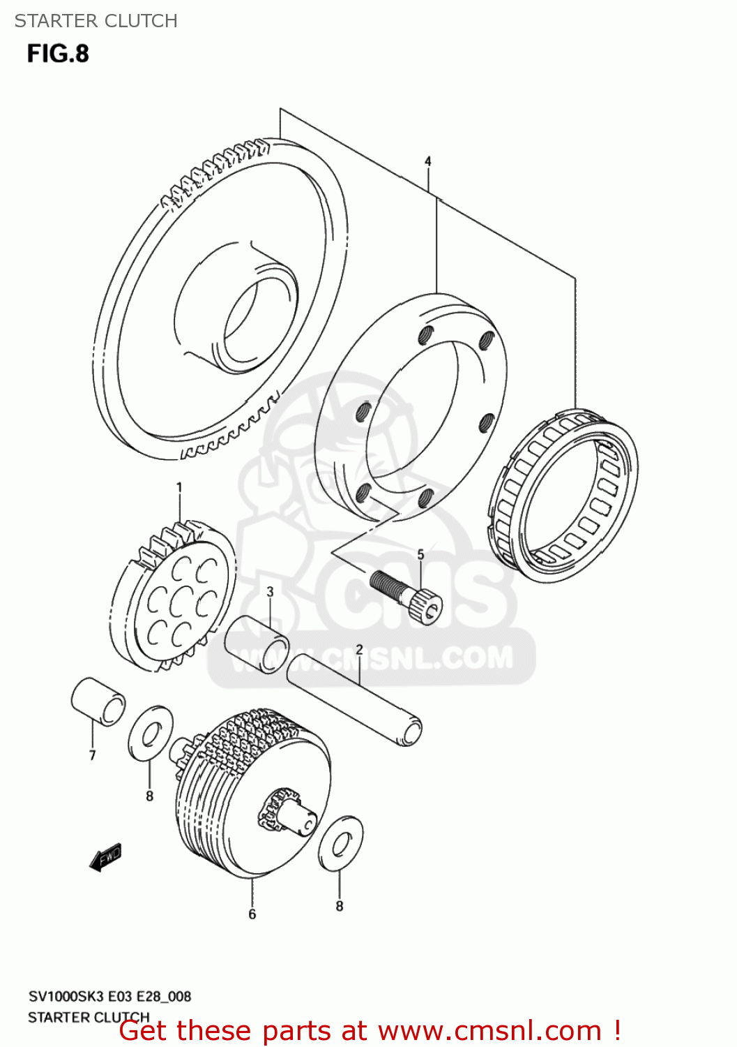 STARTER CLUTCH SV1000S 2005 (K5) USA (E03)