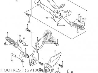 FOOTREST (SV1000SK3) - SV1000S 2005 (K5) USA (E03)